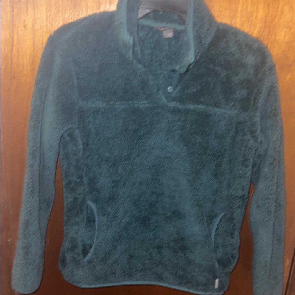 Eddie Bauer Green Zip Up Fleece Sweater